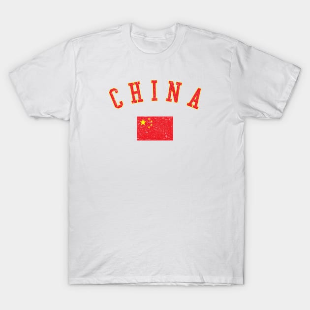 China Country Heritage Flag Vintage T-Shirt by zurcnami